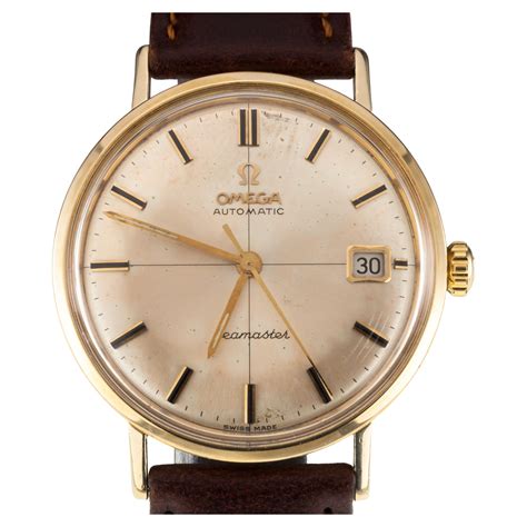 omega gold mens watches|14k gold omega men's watch.